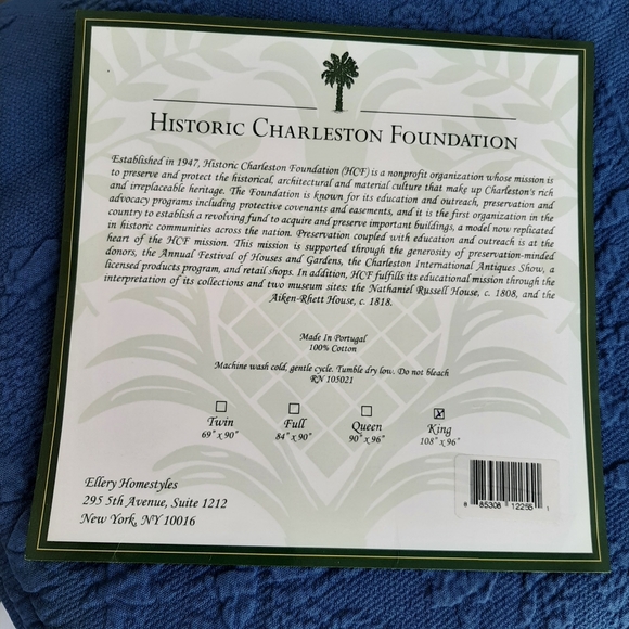 King Charles Blue Coverlet by - Picture 2 of 14